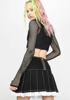 Tripp NYC Mini Skirt Lace Pleated Skirt