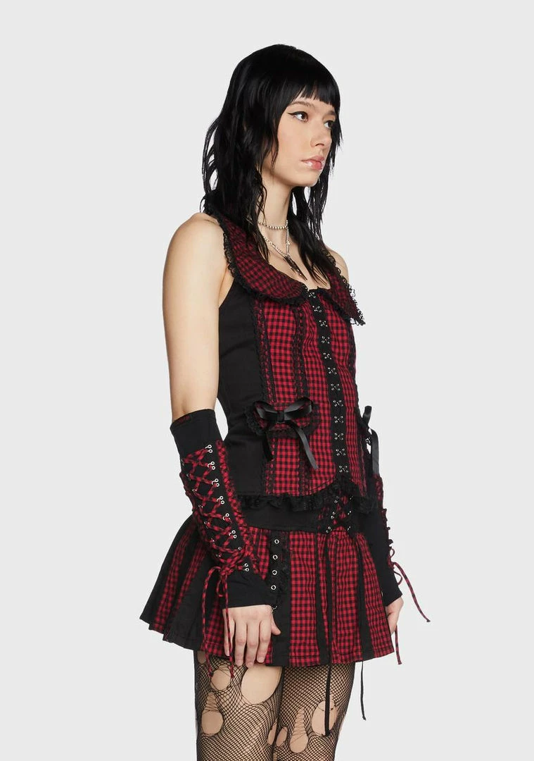 Tripp NYC Red Bo Peep Arm Warmers Scarves & Gloves 4 Tripp NYC Red Bo Peep Arm Warmers Scarves & Gloves