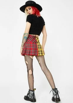 Tripp NYC Split-Plaid Pleated Skirt Bottoms 9 Tripp NYC Split-Plaid Pleated Skirt Bottoms