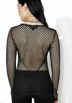 Tripp NYC Mary Q Mesh Long Sleeve Top