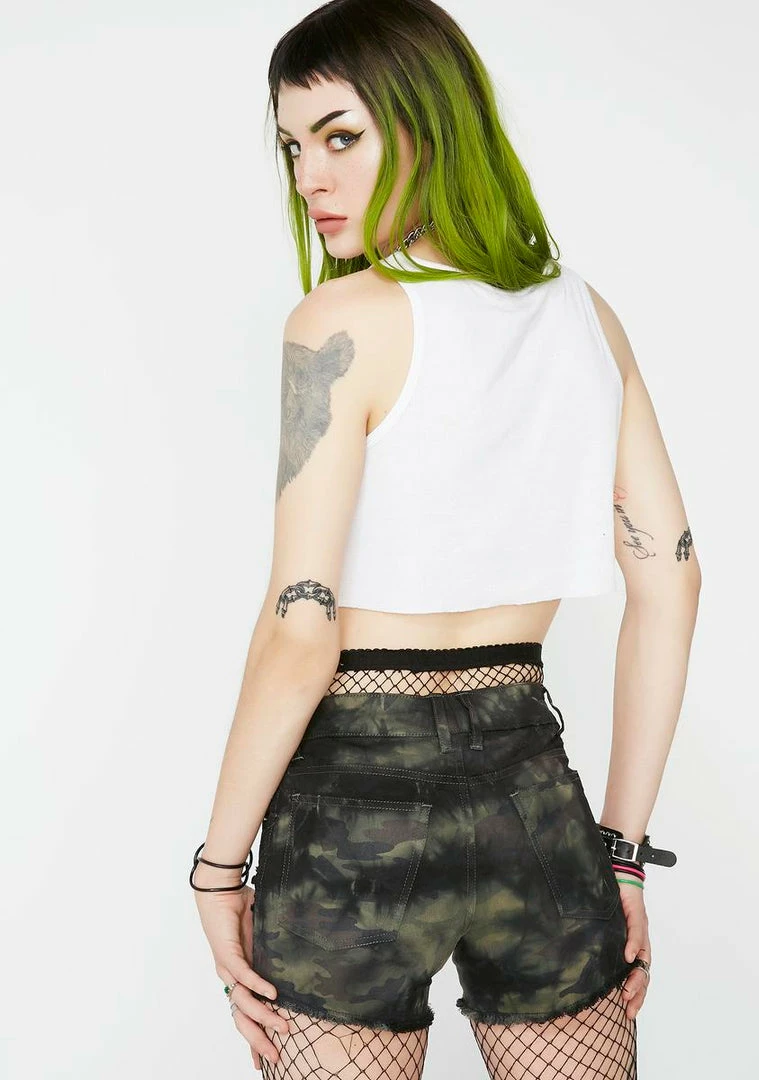 Tripp NYC Bottoms Overdye Tuff Shot Denim Cargo Shorts 6 Tripp NYC Bottoms Overdye Tuff Shot Denim Cargo Shorts