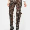 Tripp NYC Leopard Classic Slim Leg Bondage Pants Bottoms