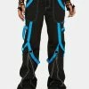 Tripp NYC Wide Leg Pants Blue Multi Eyelet Dark Street Pants