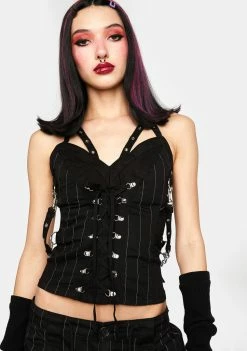 Tripp NYC Stripe Voidoid Corset Top Tops