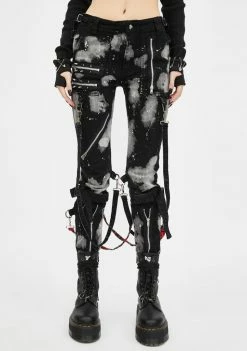 Tripp NYC Bleach And Stud Bondage Pants Bottoms 7 Tripp NYC Bleach And Stud Bondage Pants Bottoms