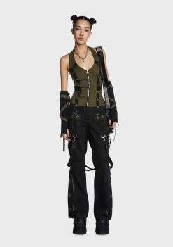 Tripp NYC Army Multi Eyelet Corset Top