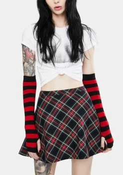 Tripp NYC Black Plaid Circle Skirt Bottoms
