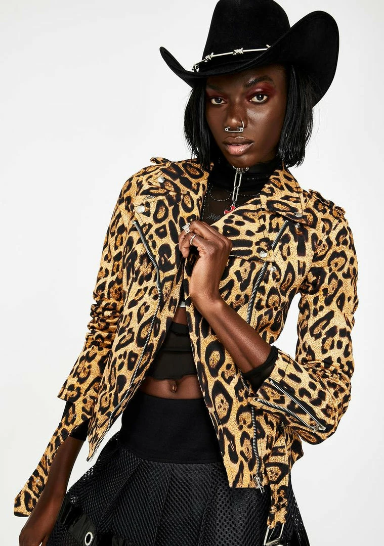 Tripp NYC Outerwear Leopard Moto Jacket 4 Tripp NYC Outerwear Leopard Moto Jacket