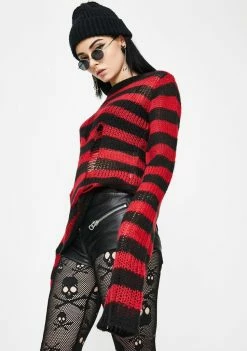 Tripp NYC Tops Red Rag Stripe Sweater