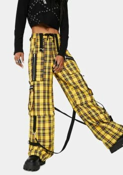 Tripp NYC Yellow Plaid Clash Pants