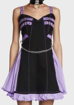 Tripp NYC Lavender Chiffon Pleated Mini Dress