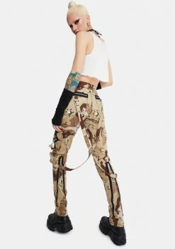 Tripp NYC Sand Camo Classic Slim Leg Bondage Pants