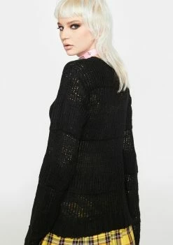 Tripp NYC Knit Sweaters Open Stripe Knit Sweater 9 Tripp NYC Knit Sweaters Open Stripe Knit Sweater