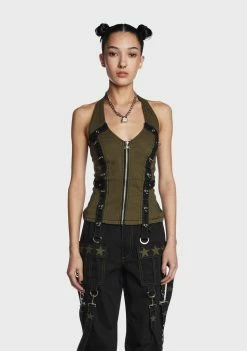 Tripp NYC Shop 31 Tripp NYC Army Multi Eyelet Corset Top