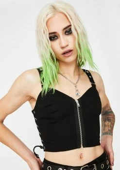 Tripp NYC Side Lace Up Crop Top Tops