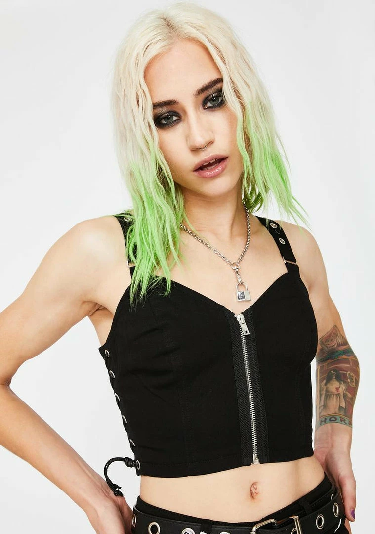 Tripp NYC Side Lace Up Crop Top Tops 3 Tripp NYC Side Lace Up Crop Top Tops