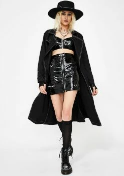 Tripp NYC Vinyl Zip Crop Top Tops