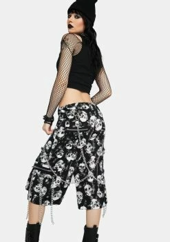 Tripp NYC Wide Leg Pants Chain To Chain Skull Pants