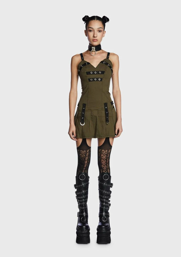 Tripp NYC Army Pleated Mini Dress 2 Tripp NYC Army Pleated Mini Dress
