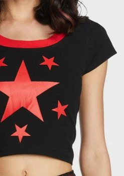 Tripp NYC Star Cropped Tee Tops