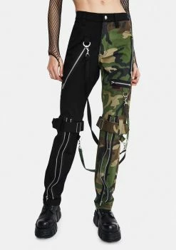 Tripp NYC Camo Split Leg Bondage Pants Bottoms