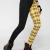 Tripp NYC Plaid Split Leg Jeans Bottoms