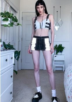 Tripp NYC Bottoms Reflector Mini Skirt 8 Tripp NYC Bottoms Reflector Mini Skirt