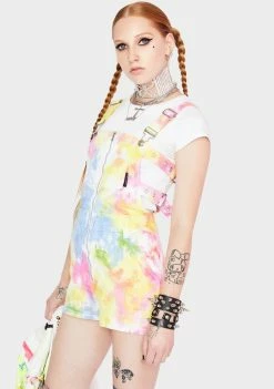 Tripp NYC Tie Dye Buckle Overalls
