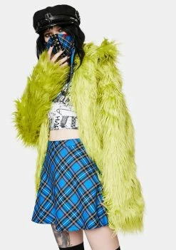 Tripp NYC Blue Plaid Circle Skirt