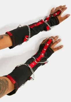 Tripp NYC Red Lace Arm Warmers Scarves & Gloves