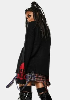 Tripp NYC Black Knit Skull Sweater 9 Tripp NYC Black Knit Skull Sweater