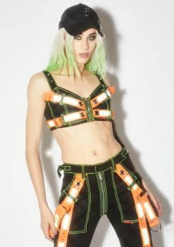 Tripp NYC Reflector Bustier Crop Top Tops