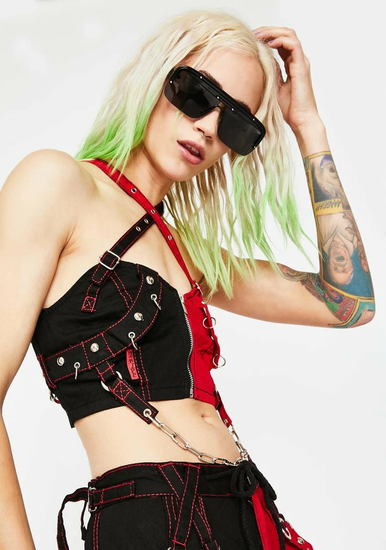 Tripp NYC Split Chain Crop Top Tops 4 Tripp NYC Split Chain Crop Top Tops