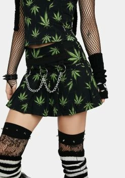 Tripp NYC Grass Mary Chain Pleated Skirt