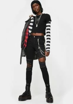 Tripp NYC Knee Cut-Out Lace Up Jeans Bottoms