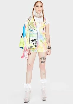 Tripp NYC Tie Dye Buckle Overalls