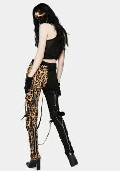 Tripp NYC Nat Leopard Split Leg Bondage Pants 9 Tripp NYC Nat Leopard Split Leg Bondage Pants