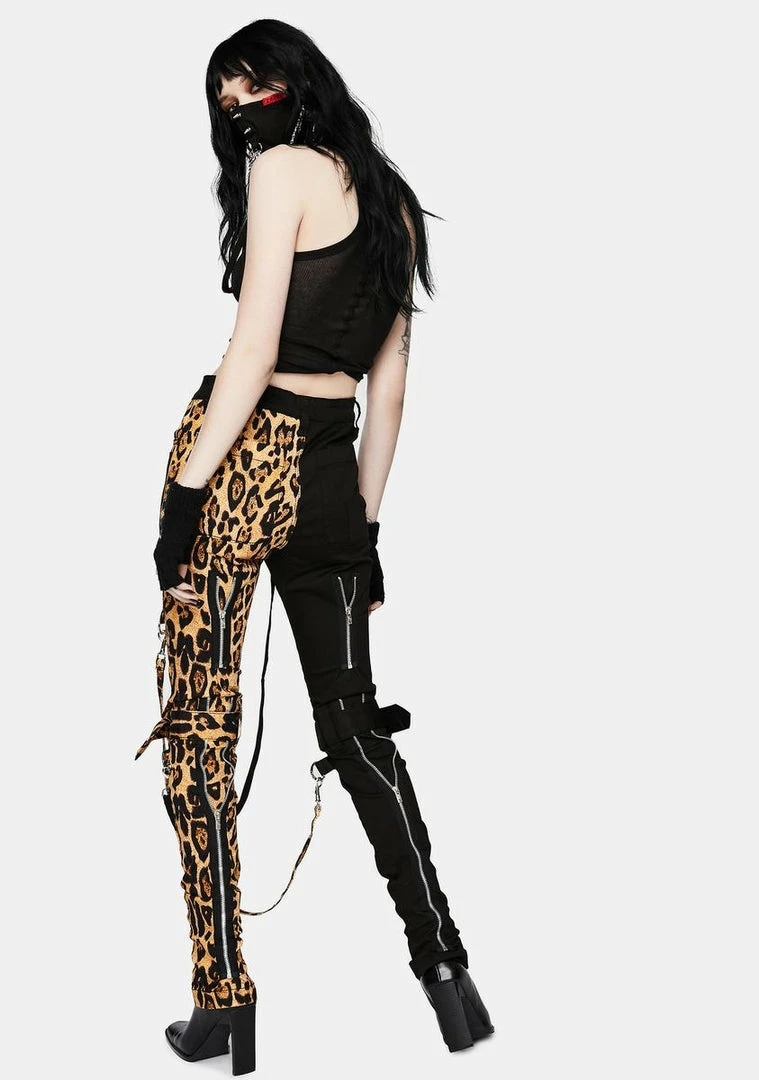 Tripp NYC Nat Leopard Split Leg Bondage Pants 6 Tripp NYC Nat Leopard Split Leg Bondage Pants