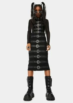 Tripp NYC Black Belted Strap Dress Dresses
