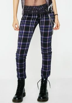 Tripp NYC Violet Tartan Plaid Pants Bottoms