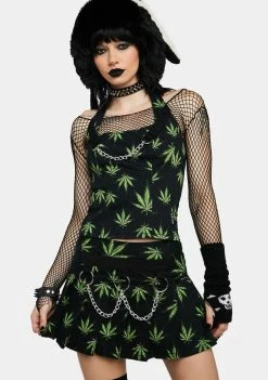 Tripp NYC Grass Mary Chain Pleated Skirt