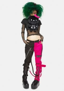 Tripp NYC Pink Split Leg Bondage Pants 8 Tripp NYC Pink Split Leg Bondage Pants