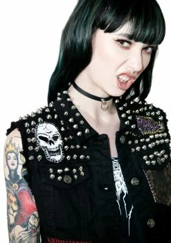 Tripp NYC Patch Studded Vest