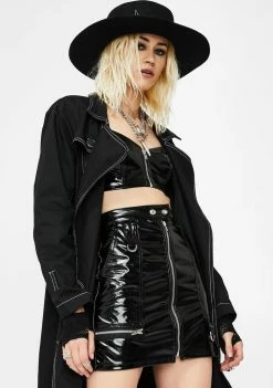 Tripp NYC Vinyl Zip Skirt
