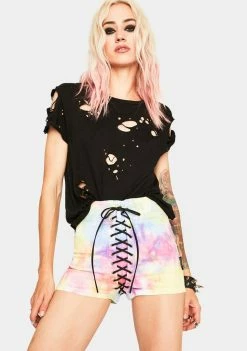Tripp NYC Festival Tie Dye Lace Up Shorts