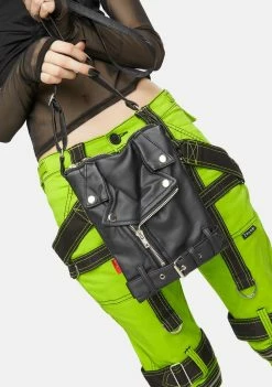 Tripp NYC Faux Leather Motorcycle Shoulder Bag