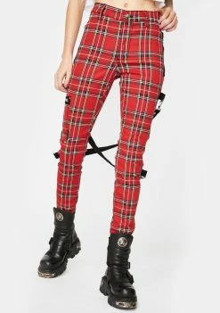 Tripp NYC Red Plaid Chaos Pants