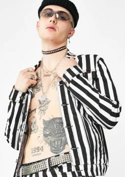 Tripp NYC Outerwear Medium Stripe Trucker Jacket