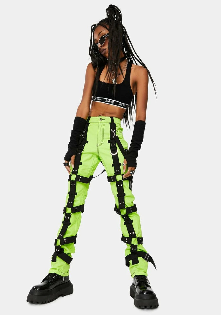 Tripp NYC Bottoms Lime Harness Pants 5 Tripp NYC Bottoms Lime Harness Pants