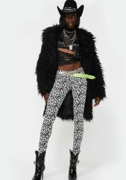 Tripp NYC White Leopard T-Back Skinny Jeans Bottoms 8 Tripp NYC White Leopard T-Back Skinny Jeans Bottoms